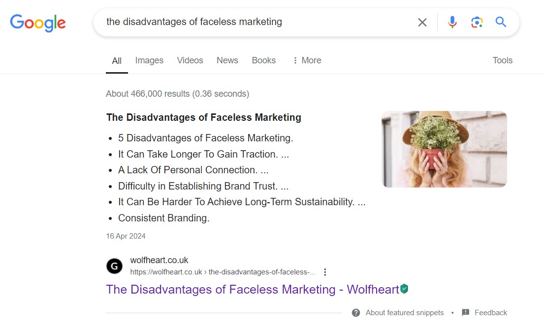 the disadvantages of faceless marketing